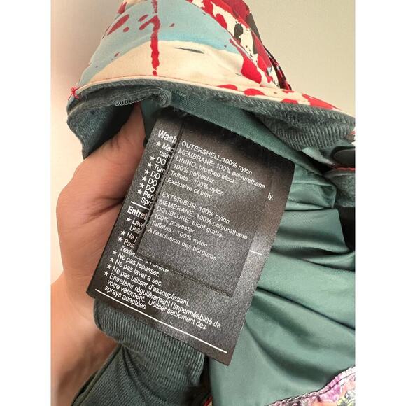 Burton Society DRYRIDE Paint Splatter Snowboard Pants Green Multi Women's Size S - Picture 12 of 13